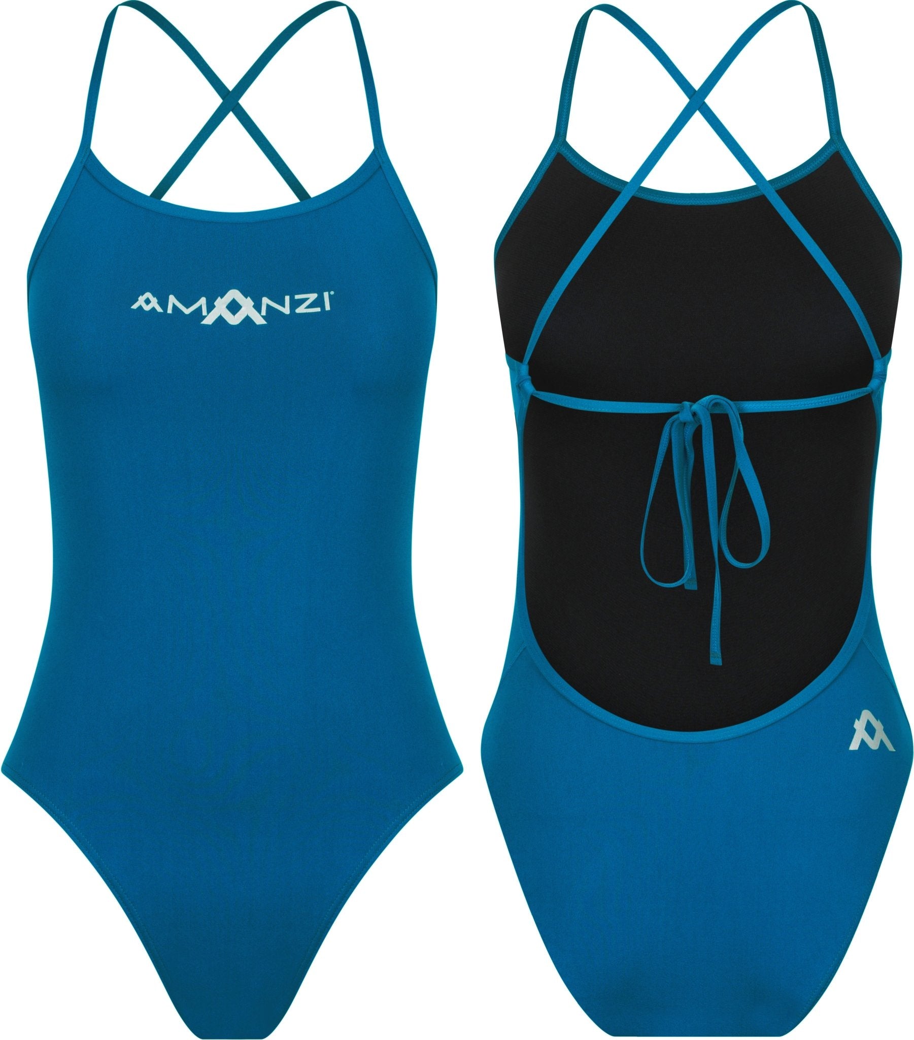 AMANZI GIRLS NEPTUNE TIE BACK ONE PIECE - SteelBlue