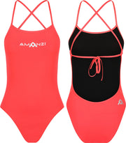 AMANZI WOMENS ATOMIC TIE BACK ONE PIECE - Coral