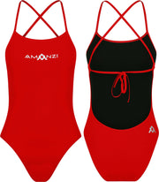 AMANZI WOMENS BLAZE TIE BACK ONE PIECE - Red