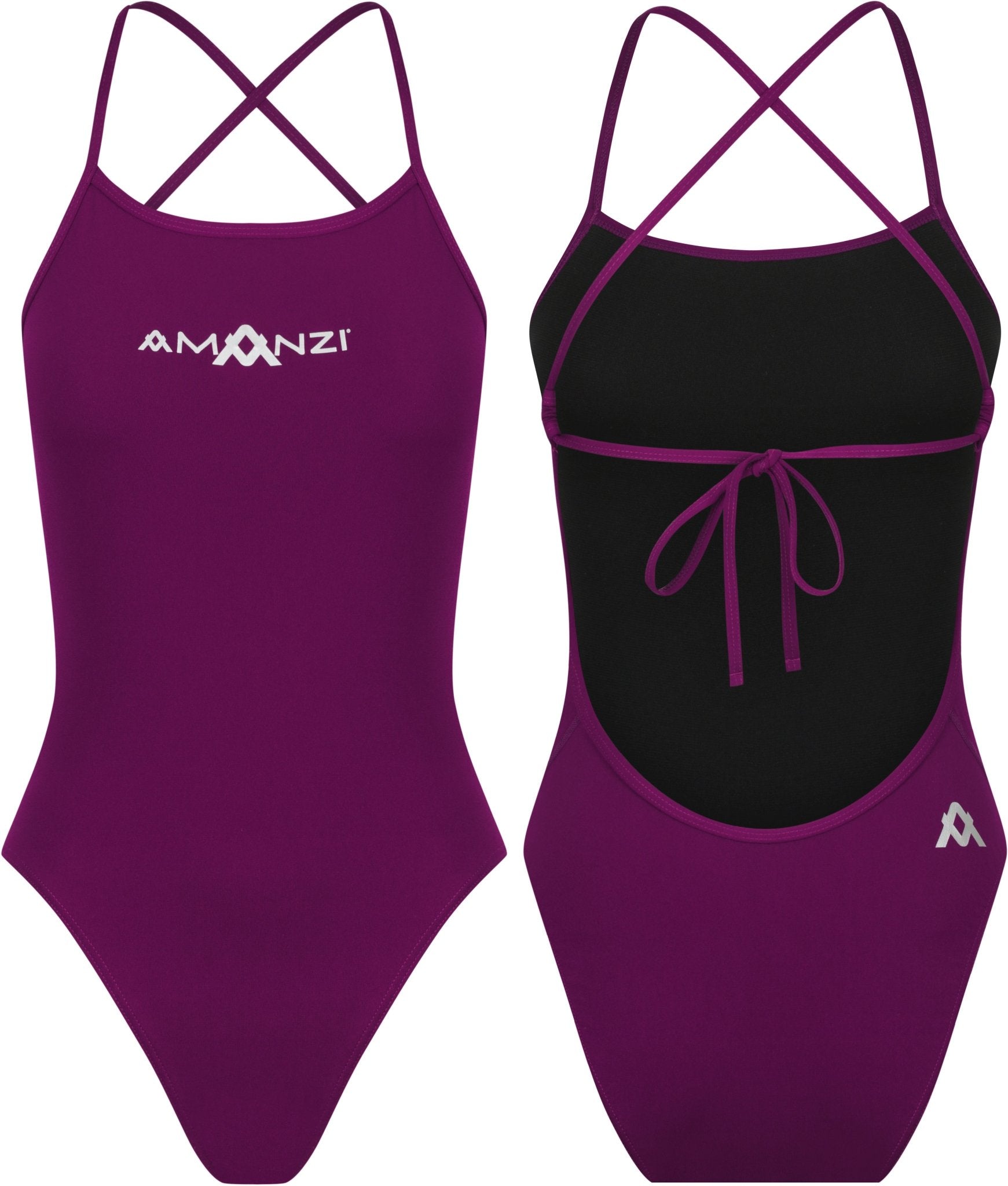 AMANZI WOMENS BORDEAUX TIE BACK ONE PIECE - Purple