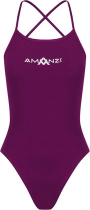 AMANZI WOMENS BORDEAUX TIE BACK ONE PIECE - Purple