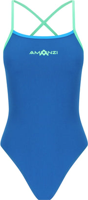 AMANZI WOMENS SEAGLASS TIE BACK ONE PIECE - Blue