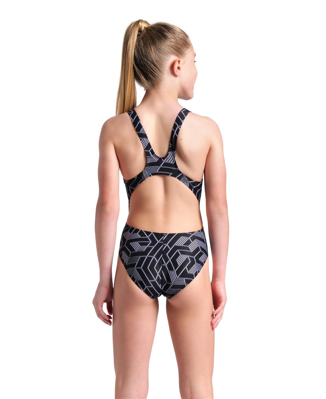 ARENA GIRLS ESCAPE SWIM TECH SWIMSUIT - Black