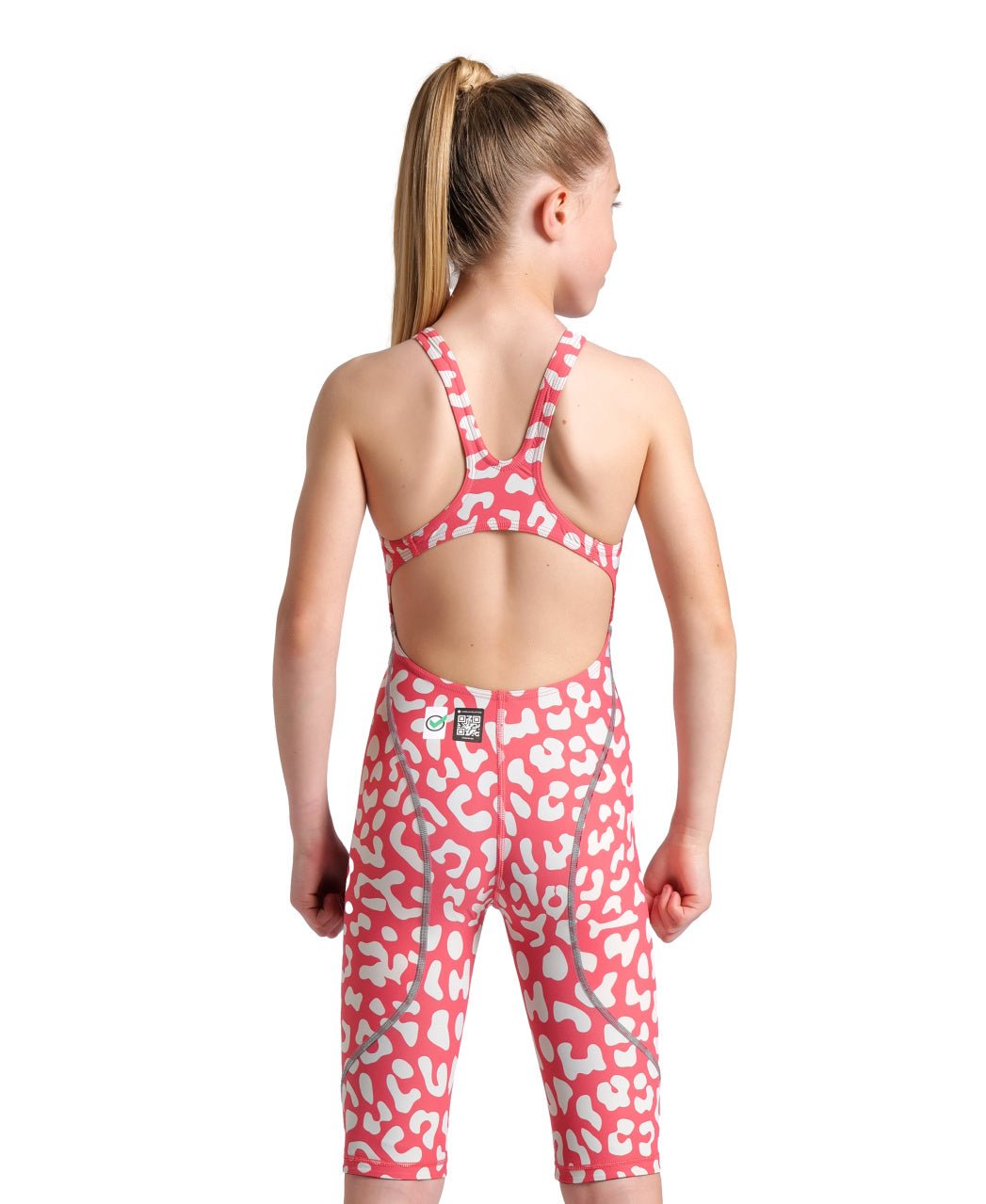 ARENA GIRLS LEOPARD SKIN GERANIUM POWERSKIN ST NEXT OPEN BACK KNEESUIT - 24