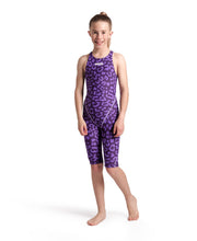 ARENA GIRLS LEOPARD SKIN VIOLET POWERSKIN ST NEXT OPEN BACK KNEESUIT - 24