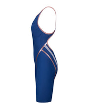 ARENA WOMENS POWERSKIN NAVY & ROSE GOLD PRIMO OPEN BACK KNEESUIT - Navy