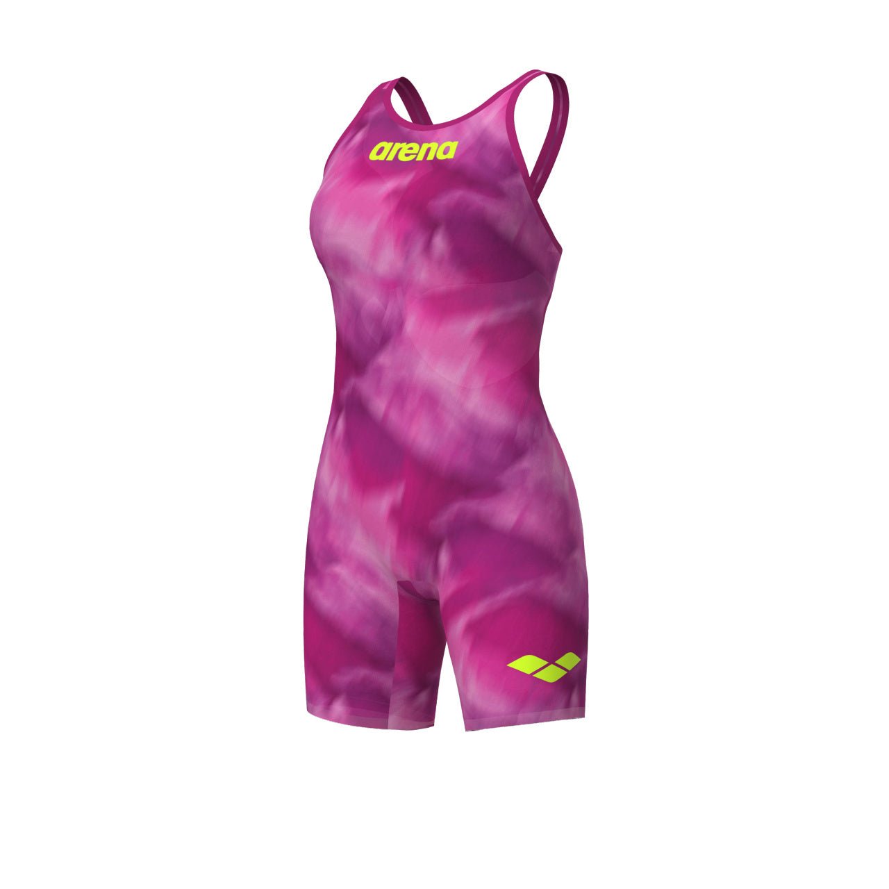 ARENA WOMENS POWERSKIN TIE - DYE CICLAMYN CARBON AIR² OPEN BACK KNEESUIT - Pink