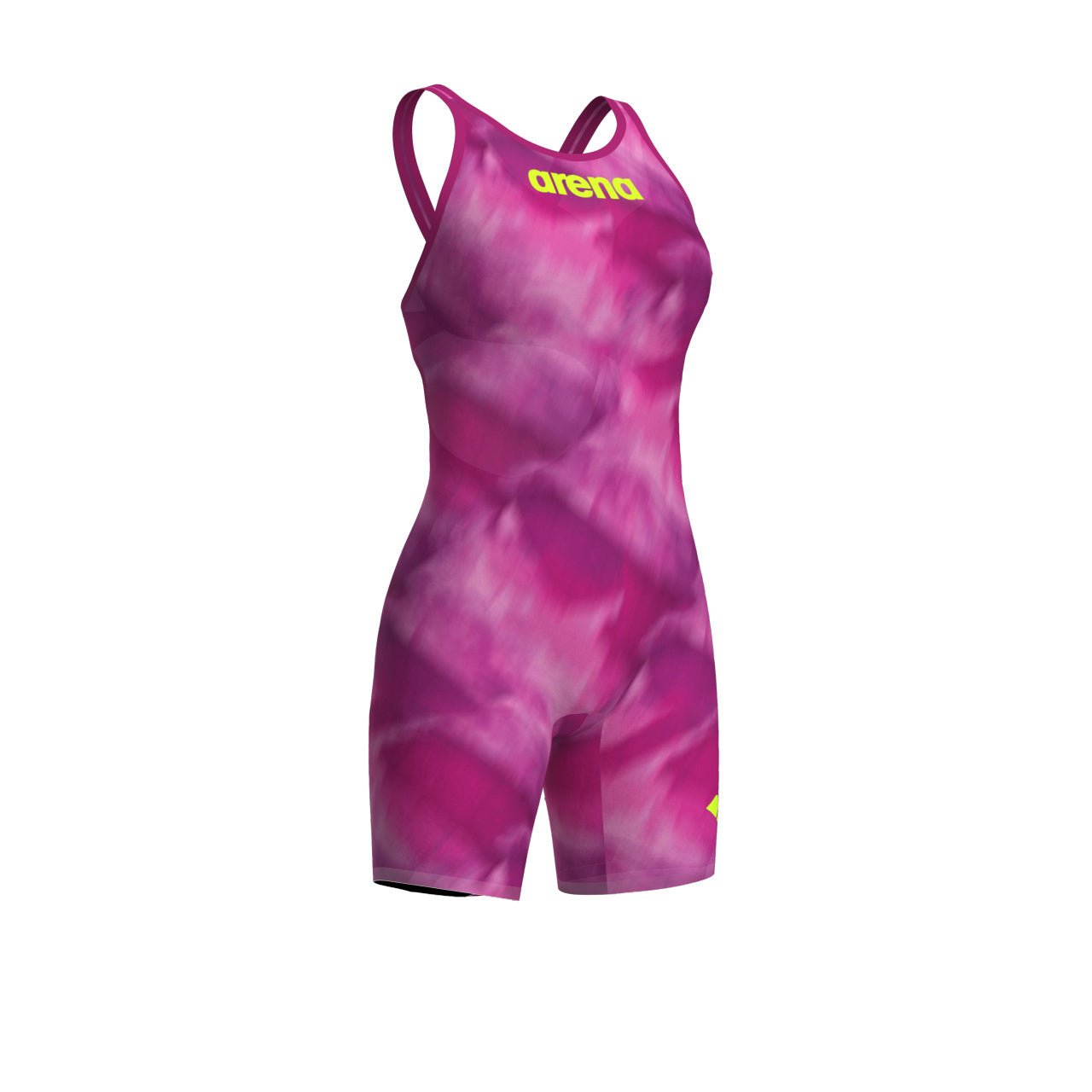 ARENA WOMENS POWERSKIN TIE - DYE CICLAMYN CARBON AIR² OPEN BACK KNEESUIT - Pink