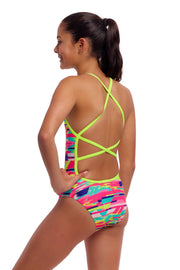 FUNKITA GIRLS BLURRED BABE STRAPPED IN ONE PIECE - Multicolour