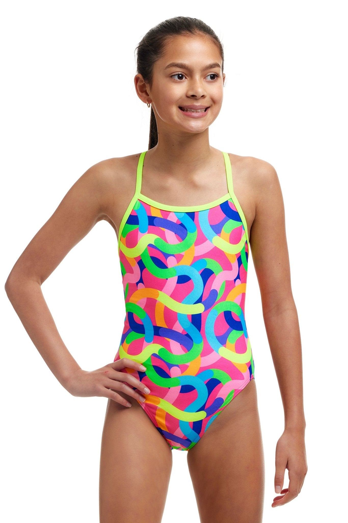 FUNKITA GIRLS CURLY WURLY SINGLE STRAP ONE PIECE - Multicolour