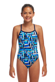 FUNKITA GIRLS POLAR CAPS SINGLE STRAP ONE PIECE - Blue