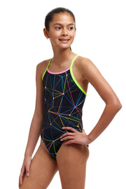 FUNKITA GIRLS STAR SIGN DIAMOND BACK ONE PIECE - Black