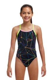 FUNKITA GIRLS STAR SIGN DIAMOND BACK ONE PIECE - Black