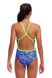 FUNKITA GIRLS STIR CRAZY SINGLE STRAP ONE PIECE - Multicolour