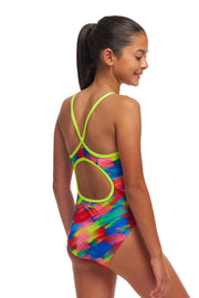 FUNKITA GIRLS STROKED DIAMOND BACK ONE PIECE - Multicolour