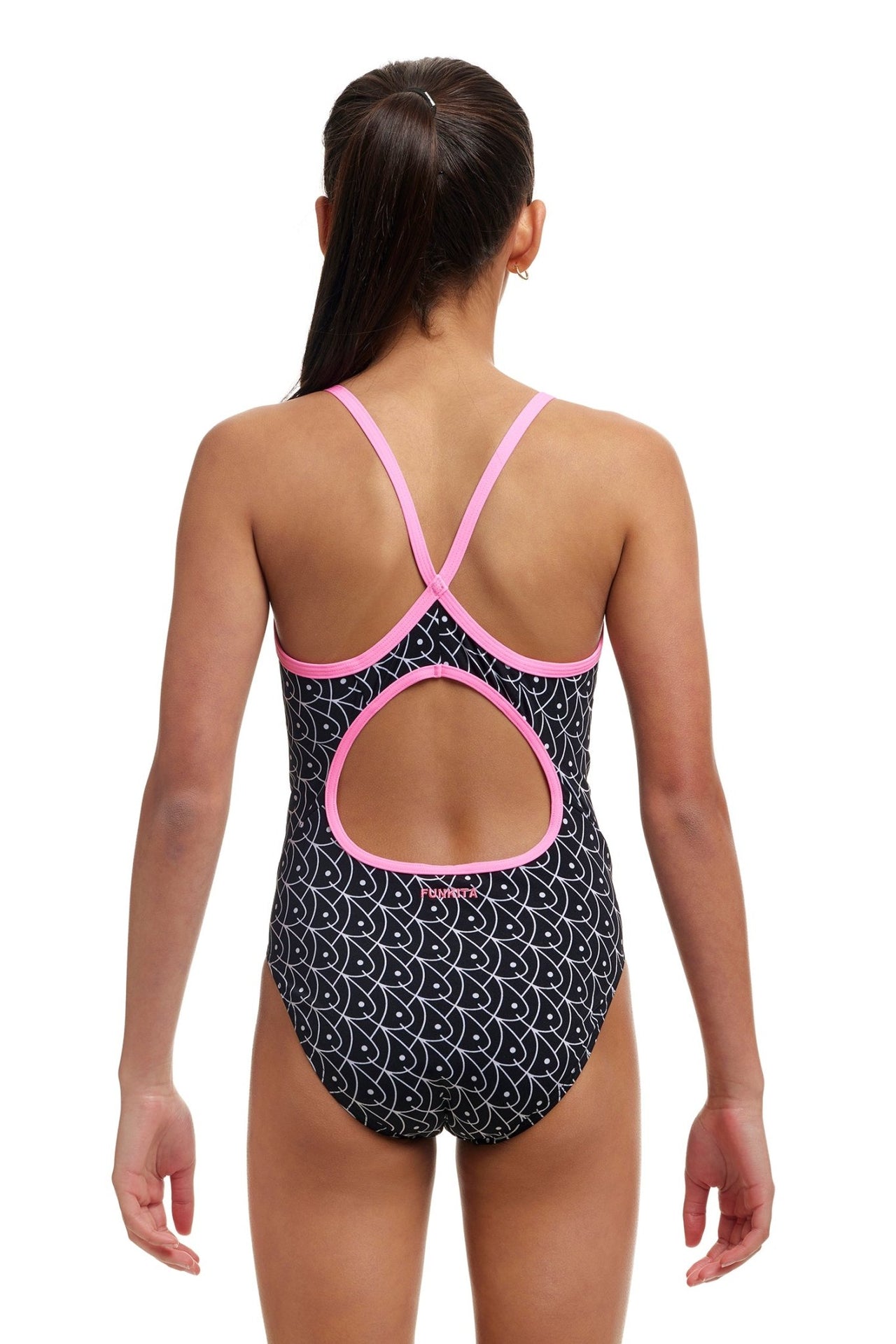 FUNKITA GIRLS SUMMER FISH DIAMOND BACK ONE PIECE - Black