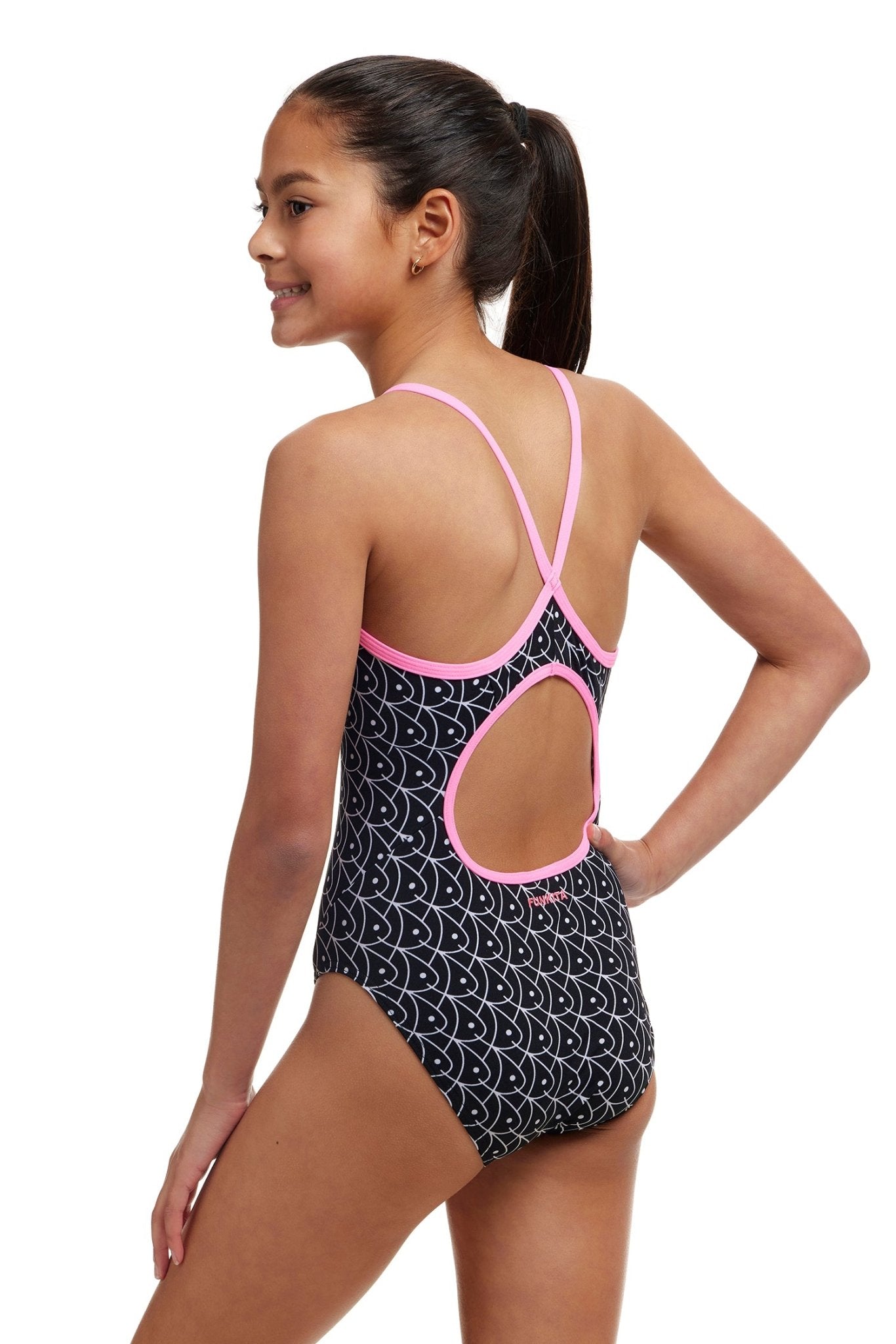 FUNKITA GIRLS SUMMER FISH DIAMOND BACK ONE PIECE - Black