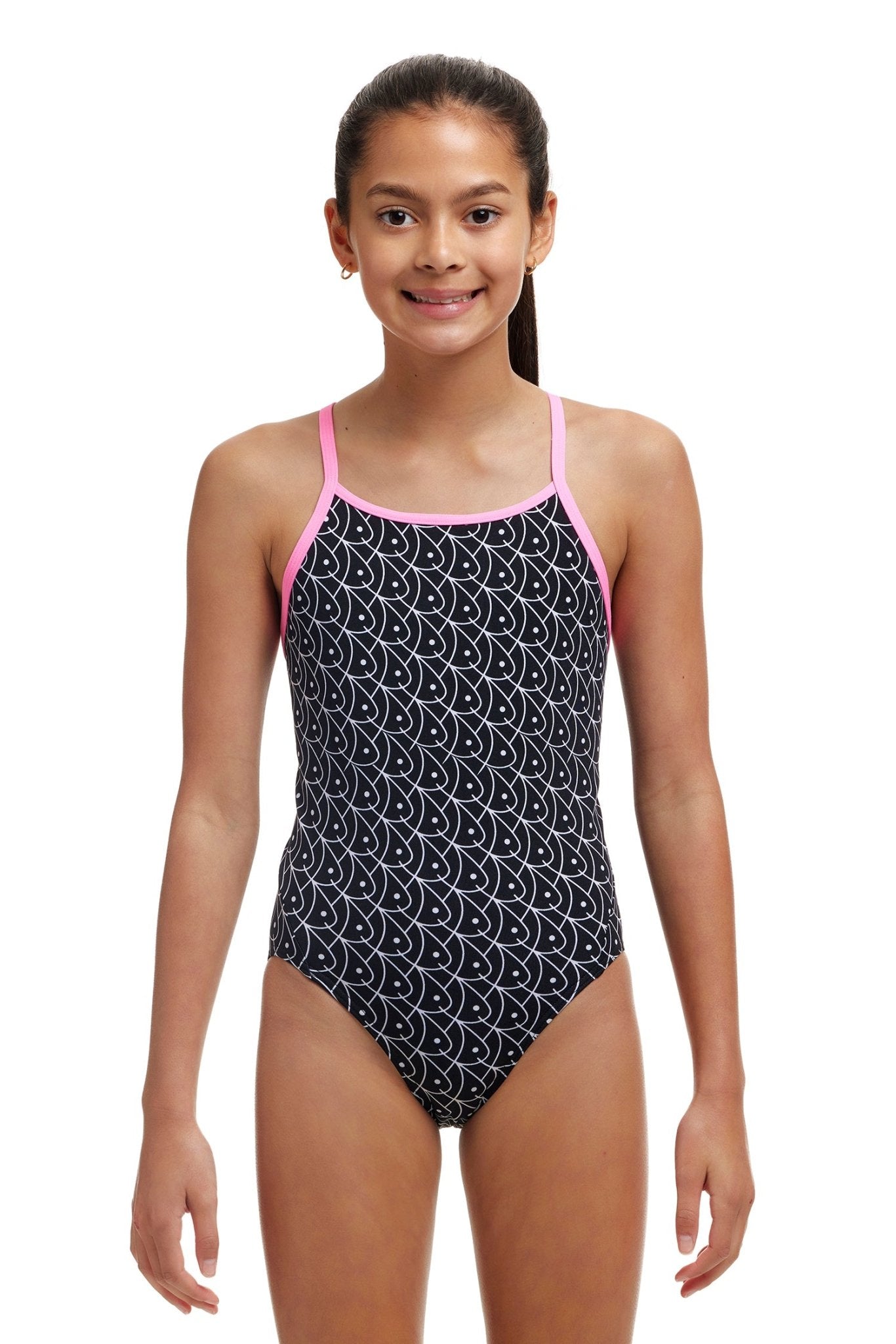 FUNKITA GIRLS SUMMER FISH DIAMOND BACK ONE PIECE - Black