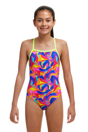 FUNKITA GIRLS SUMMER SWIRL STRAPPED IN ONE PIECE - Multicolour