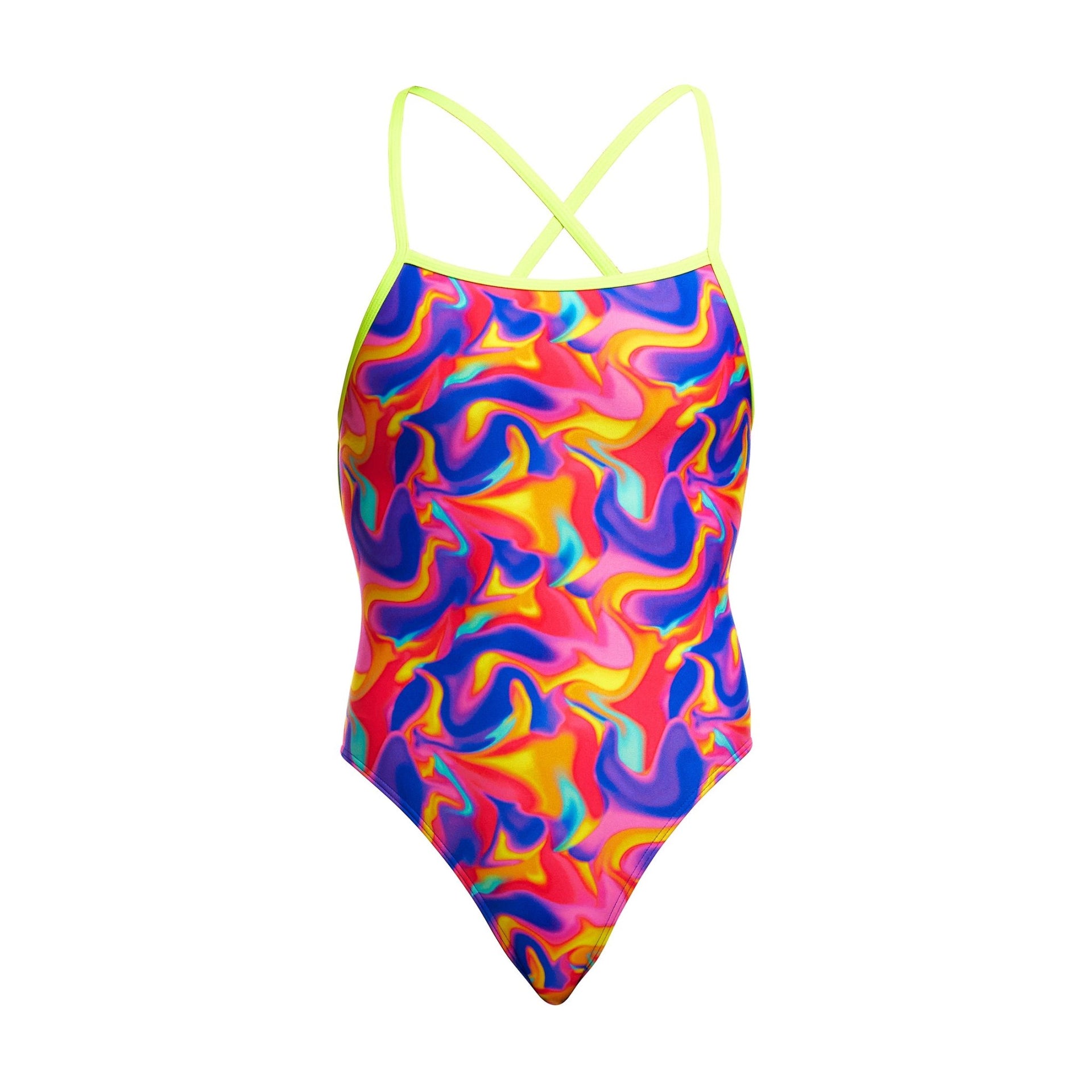 FUNKITA GIRLS SUMMER SWIRL STRAPPED IN ONE PIECE - Multicolour