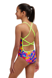 FUNKITA GIRLS SUMMER SWIRL STRAPPED IN ONE PIECE - Multicolour