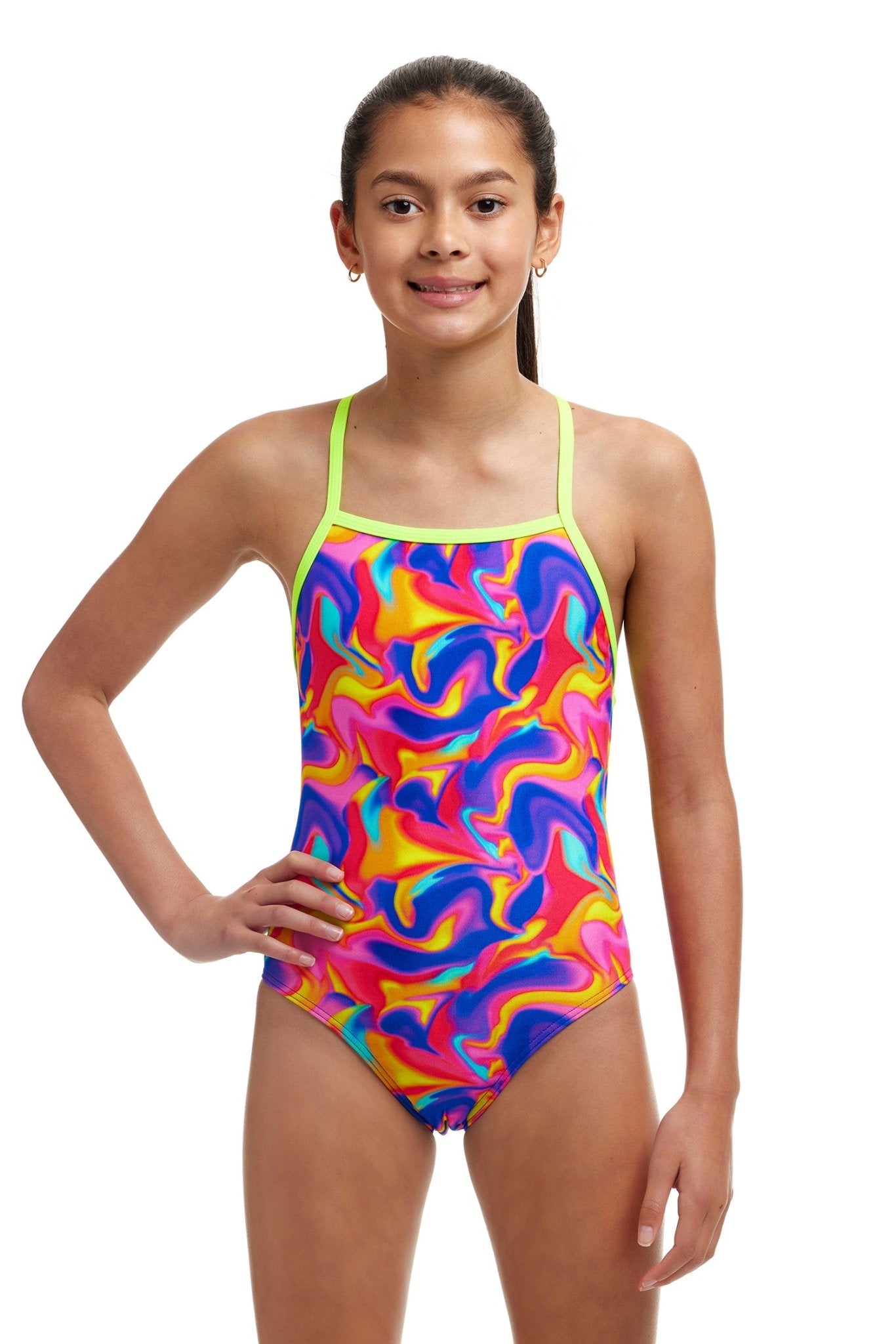 FUNKITA GIRLS SUMMER SWIRL STRAPPED IN ONE PIECE - Multicolour