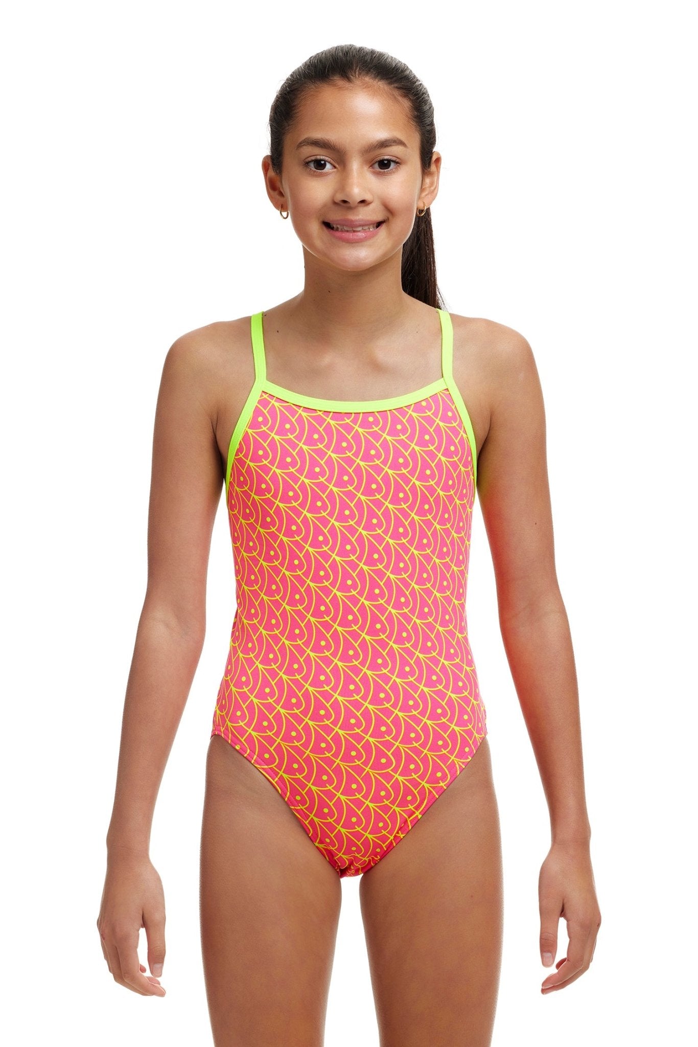 FUNKITA GIRLS SWIM SCHOOL SINGLE STRAP ONE PIECE - Coral