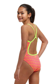 FUNKITA GIRLS SWIM SCHOOL SINGLE STRAP ONE PIECE - Coral