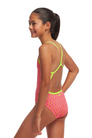 FUNKITA GIRLS WICKED WAVES SINGLE STRAP ONE PIECE - Pink