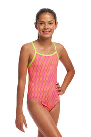 FUNKITA GIRLS WICKED WAVES SINGLE STRAP ONE PIECE - Pink