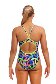 FUNKITA WOMENS GOT WORMS DIAMOND BACK ONE PIECE - Multicolour