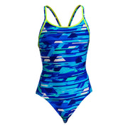 FUNKITA WOMENS PACE RACER DIAMOND BACK ONE PIECE - Blue