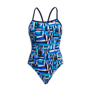 FUNKITA WOMENS POLAR CAPS SINGLE STRAP ONE PIECE - Blue