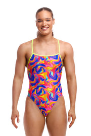 FUNKITA WOMENS SUMMER SWIRL STRAPPED IN ONE PIECE - Multicolour