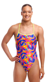 FUNKITA WOMENS SUMMER SWIRL STRAPPED IN ONE PIECE - Multicolour