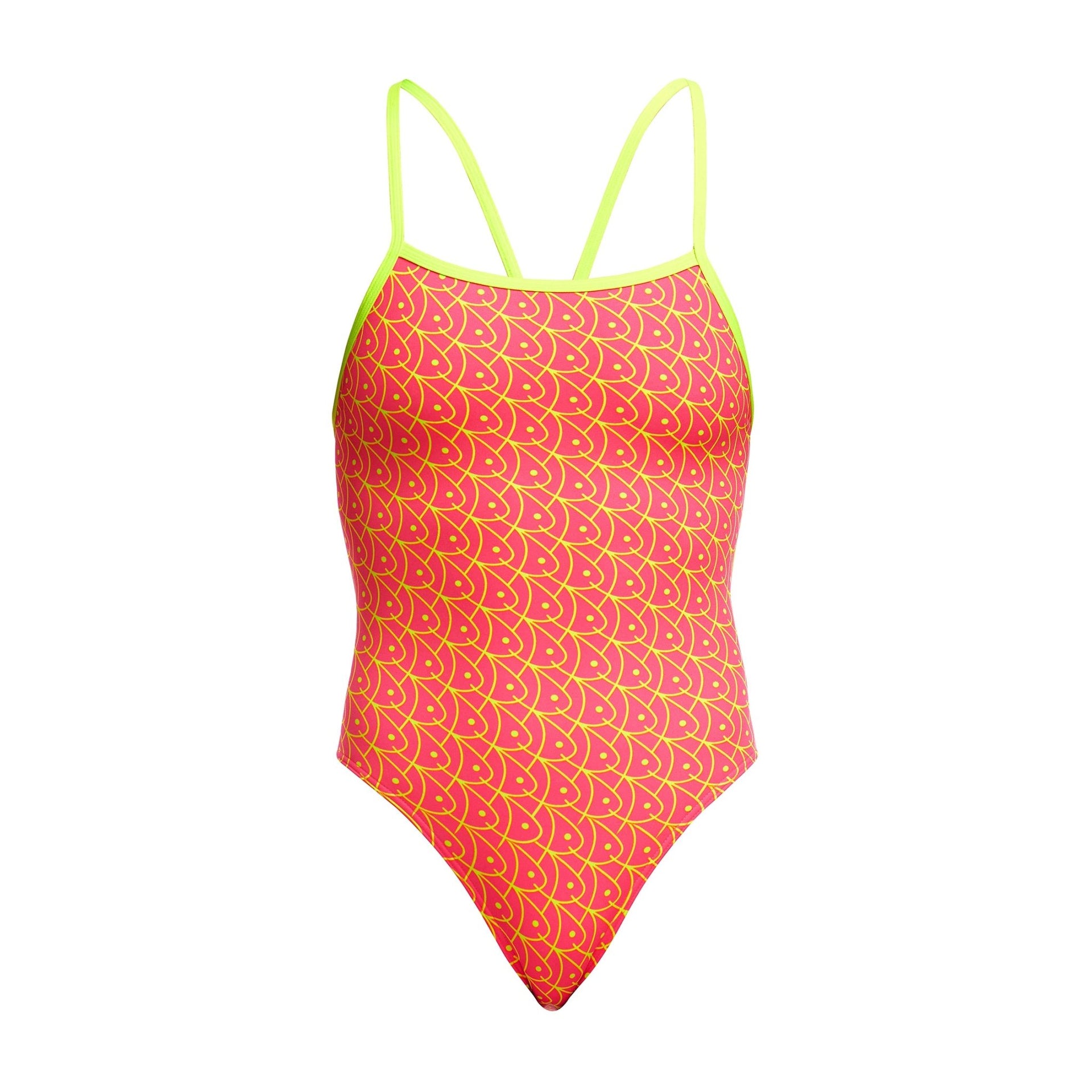 FUNKITA WOMENS SWIM SCHOOL SINGLE STRENGTH ONE PIECE - Coral