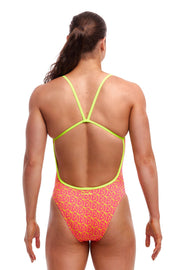 FUNKITA WOMENS SWIM SCHOOL SINGLE STRENGTH ONE PIECE - Coral