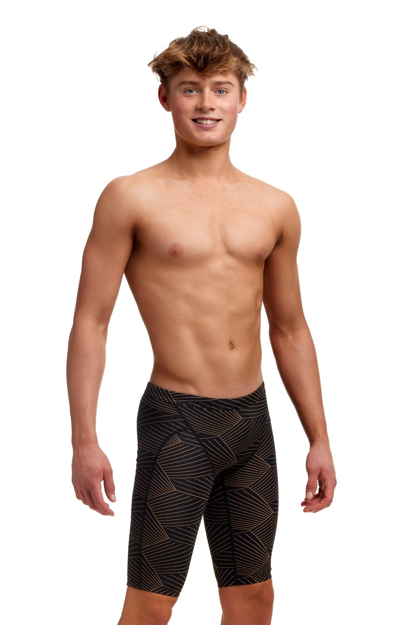 FUNKY TRUNKS BOYS GOLD WEAVER TRAINING JAMMER - Black