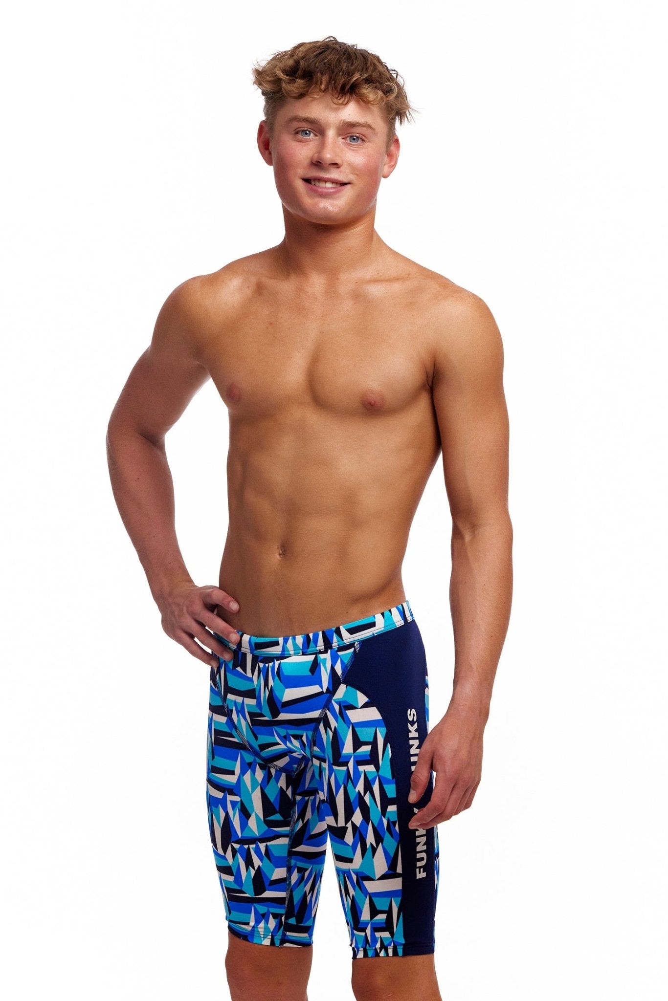 FUNKY TRUNKS BOYS POLAR CAPS TRAINING JAMMER - Blue