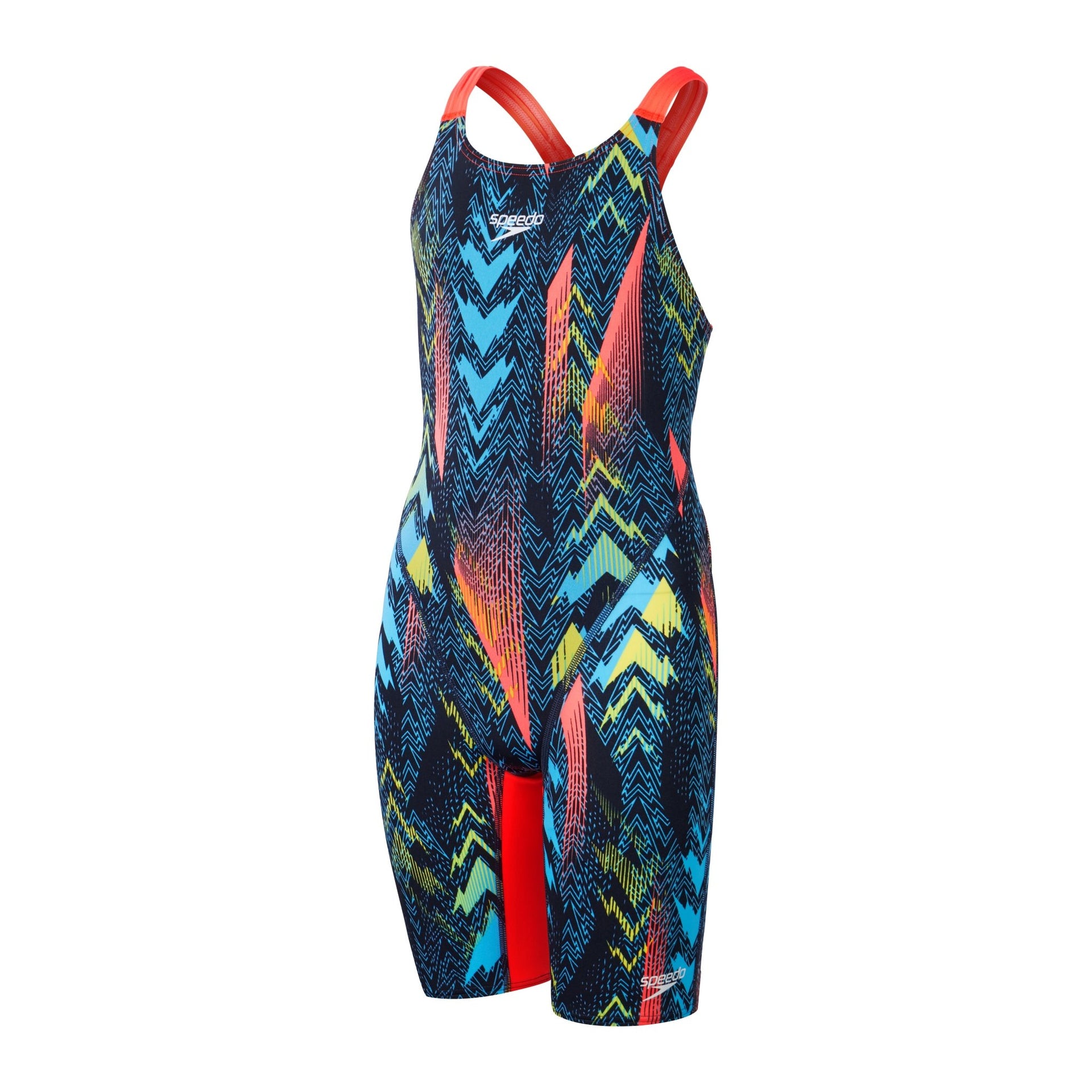 SPEEDO GIRLS FASTSKIN ENDURANCE+ MAX KNEESKIN TEAL/BLUE/RED - Blue