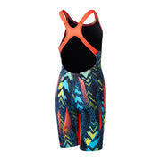 SPEEDO GIRLS FASTSKIN ENDURANCE+ MAX KNEESKIN TEAL/BLUE/RED - Blue