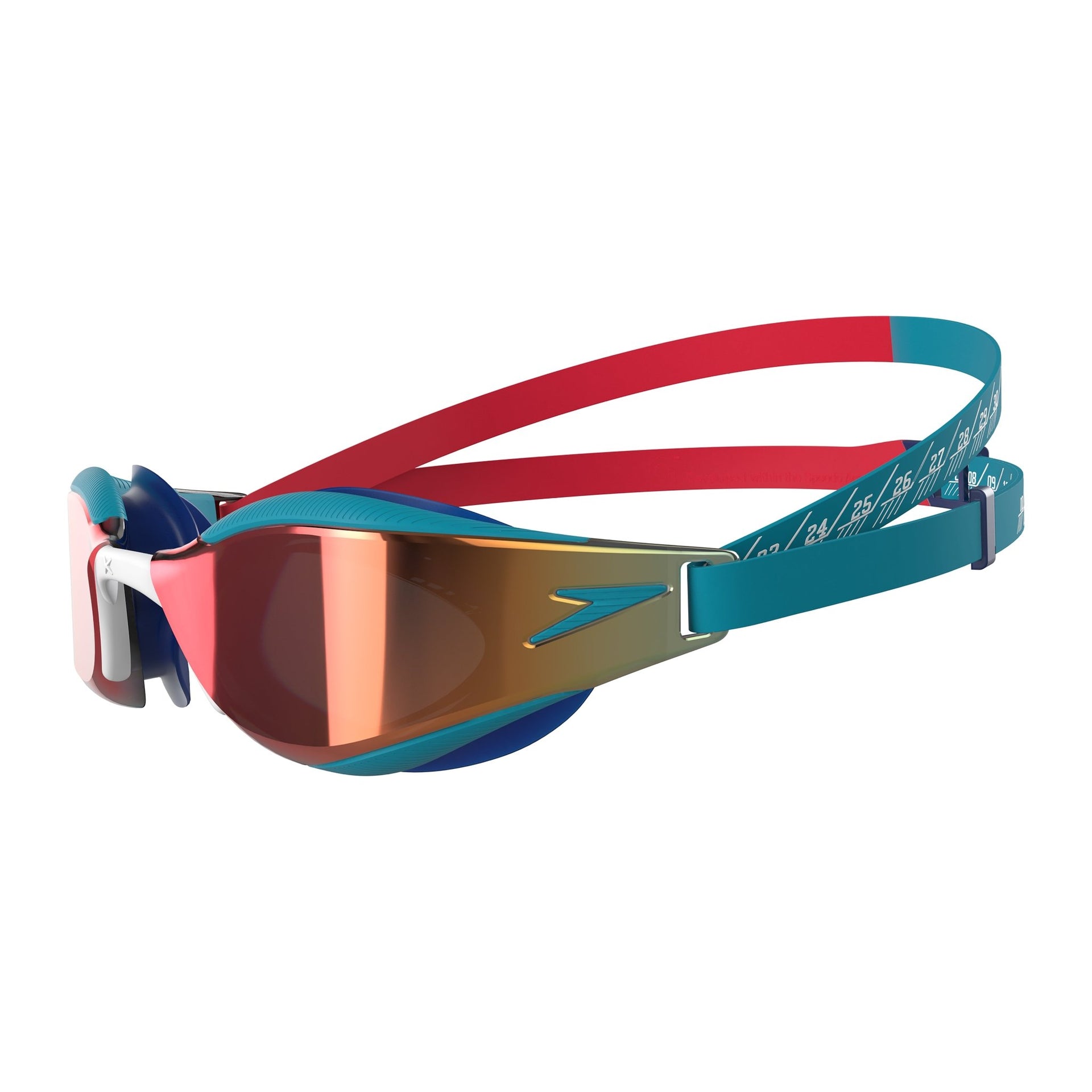 SPEEDO JUNIOR FASTSKIN HYPER ELITE MIRROR GOGGLES RED/BLUE - Red