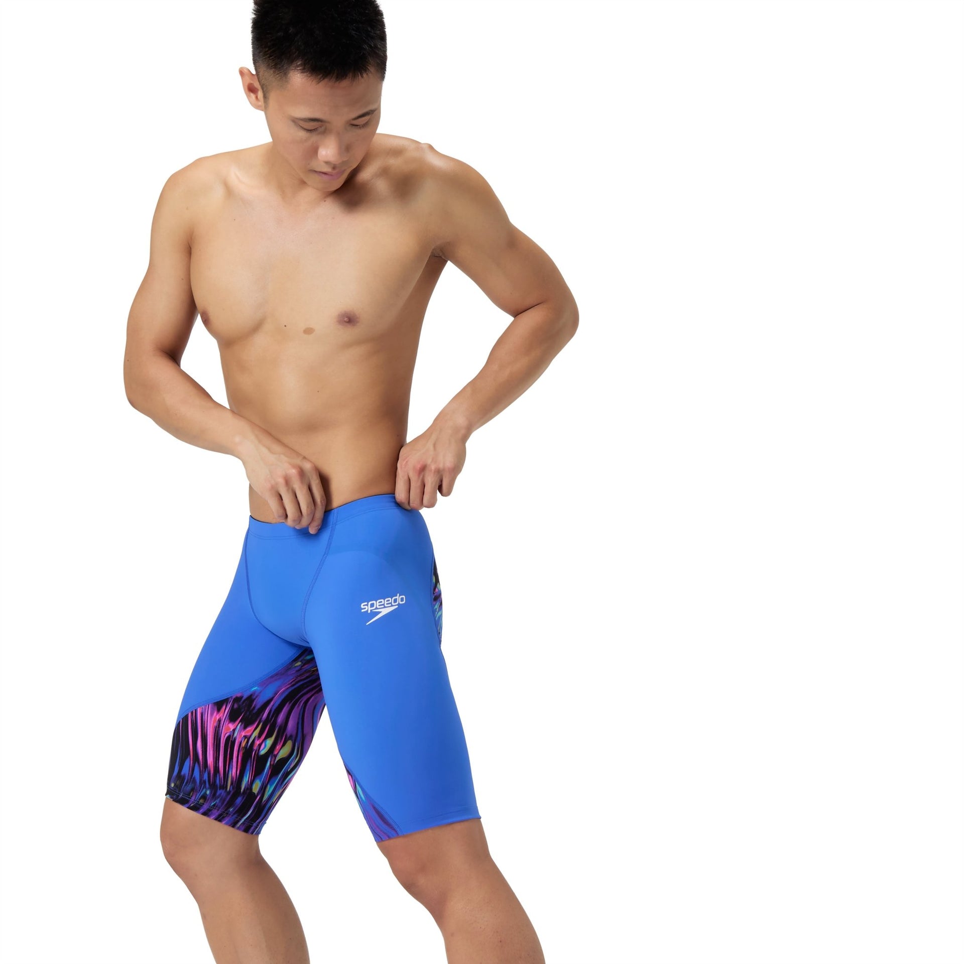 SPEEDO MENS FASTSKIN LZR IGNITE JAMMER DARK SHINE / COBALT - Blue