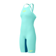 SPEEDO WOMENS FASTSKIN LZR PURE VALOR 2.0 OPENBACK KNEESKIN ARCTIC GLASS - Aqua