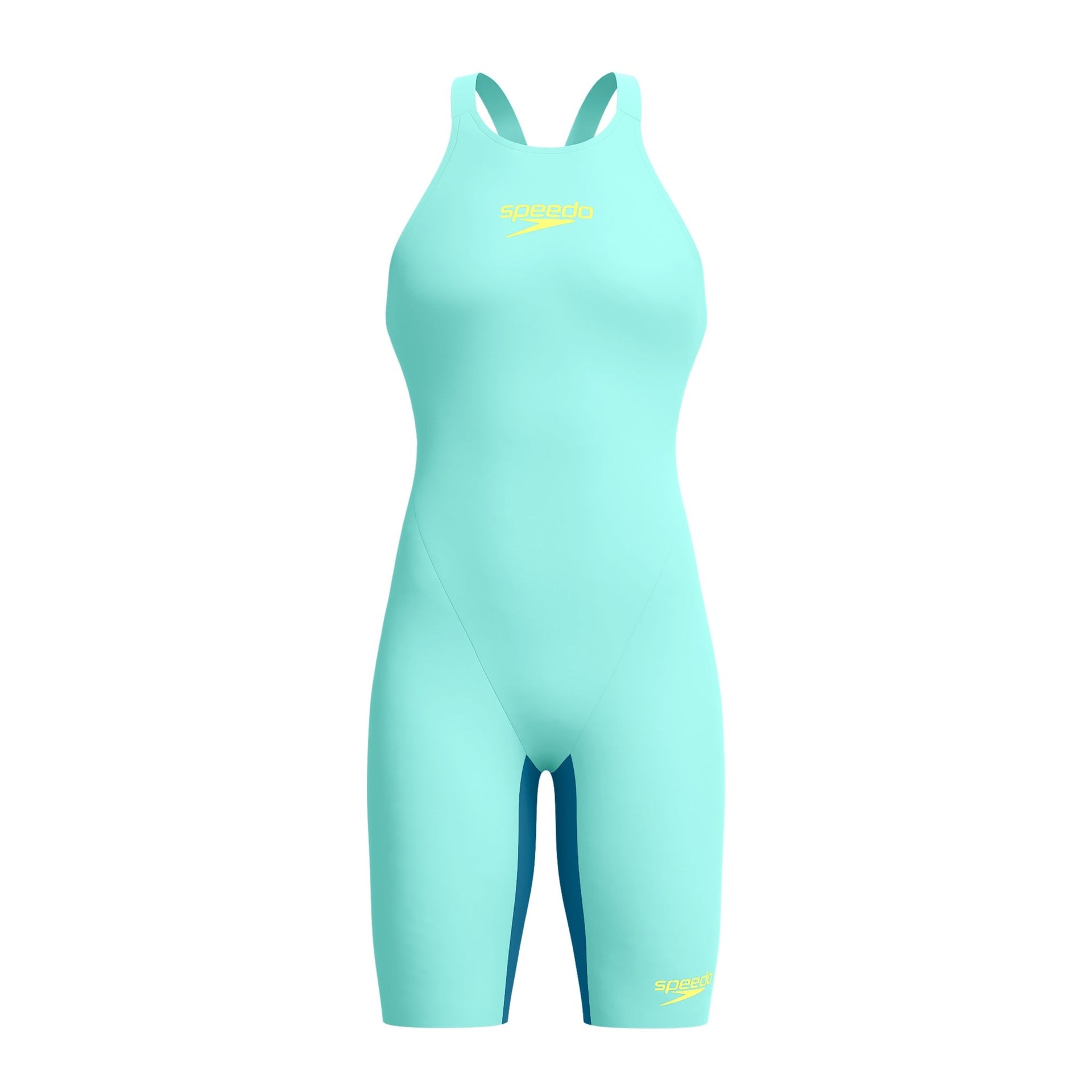 SPEEDO WOMENS FASTSKIN LZR PURE VALOR 2.0 OPENBACK KNEESKIN ARCTIC GLASS - Aqua