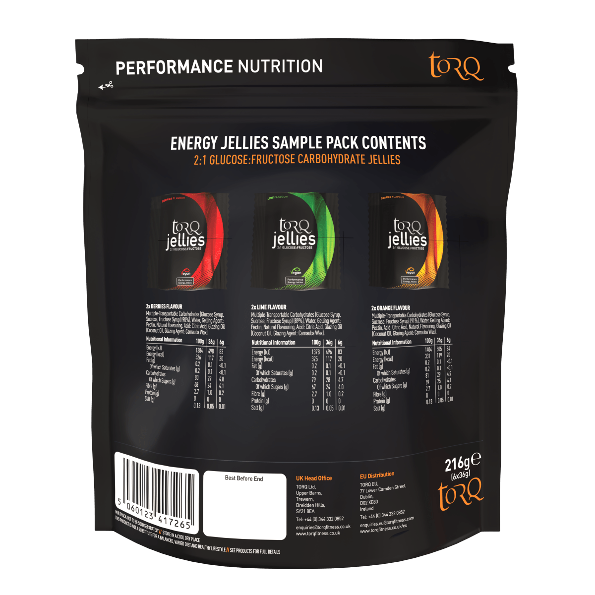 TORQ ENERGY JELLIES SAMPLE PACK - 6 x 36g