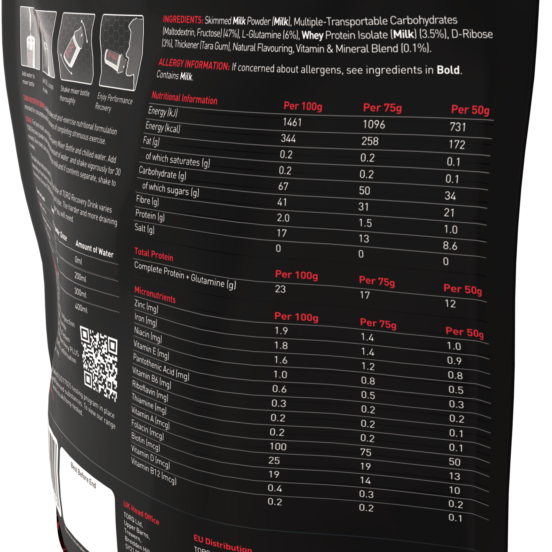 TORQ RECOVERY POUCH STRAWBERRIES & CREAM - 500g