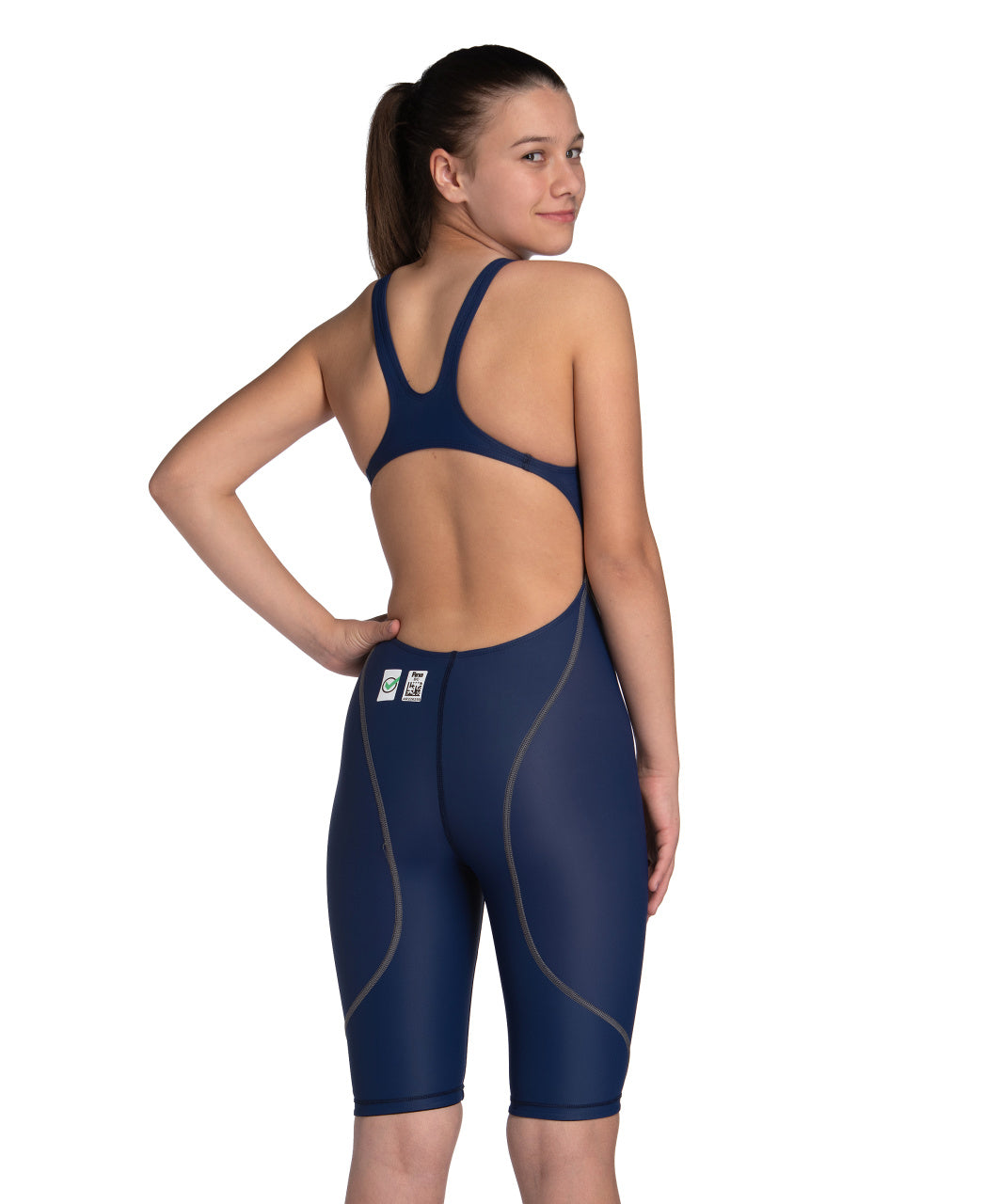 ARENA GIRLS POWERSKIN ST NEXT OPEN BACK KNEESUIT Kneesuit Arena Navy