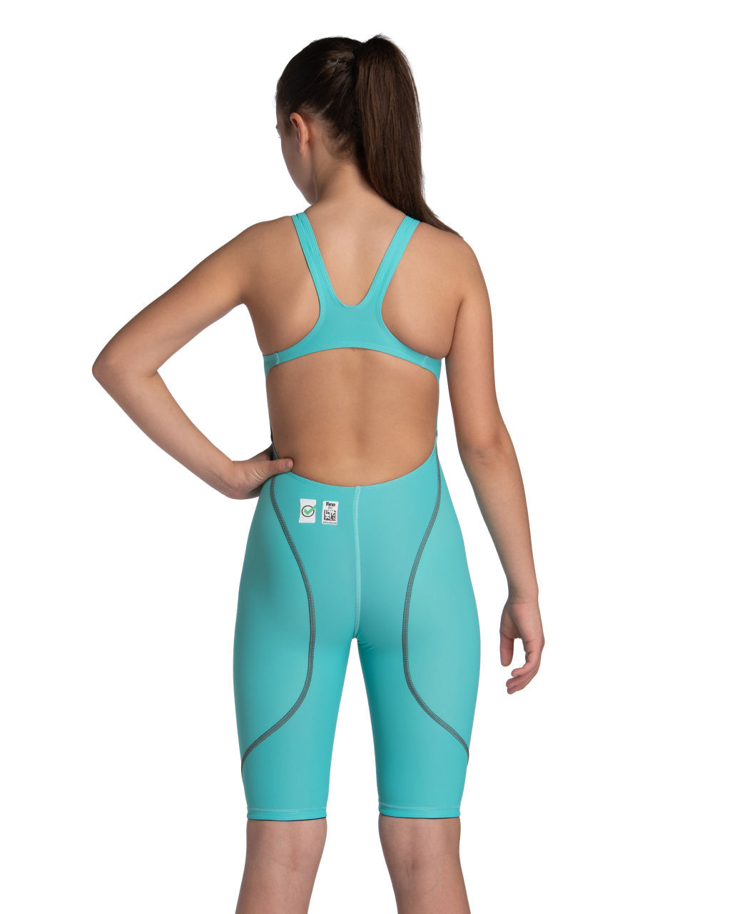 ARENA GIRLS POWERSKIN ST NEXT OPEN BACK KNEESUIT Kneesuit Arena Aqua