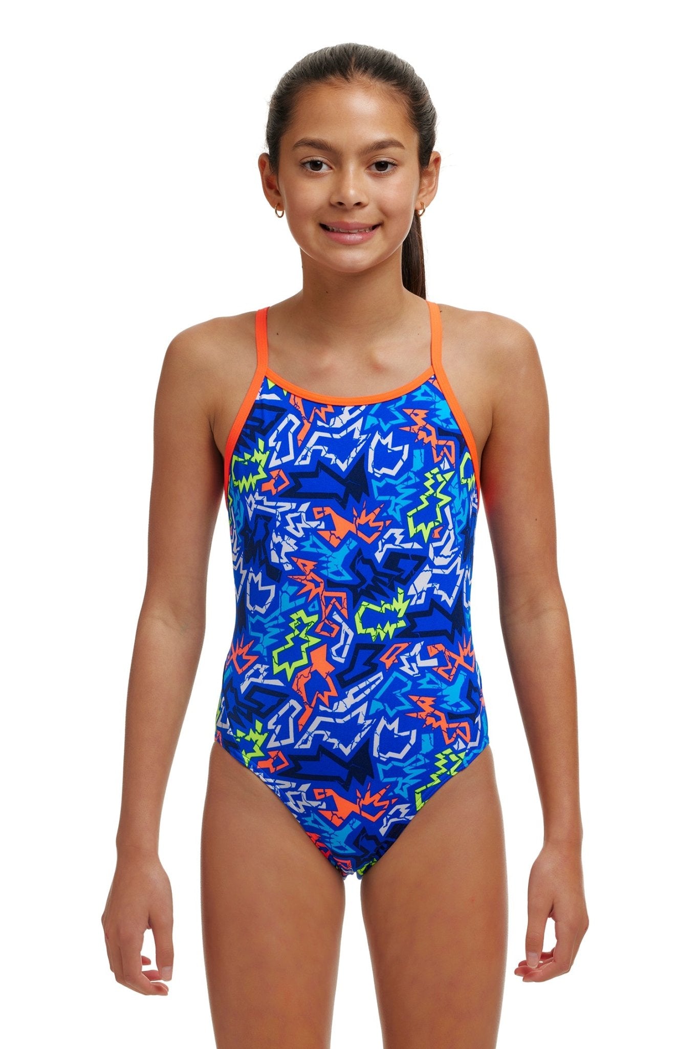 FUNKITA GIRLS BROKEN HEARTS DIAMOND BACK ONE PIECE - Blue